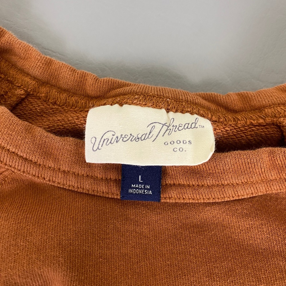 Universal Thread Sweatshirt Large Cropped Rust Or… - image 4
